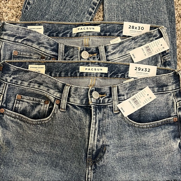 NWT PacSun Men’s Jeans 28X30 29X32 Medium Indigo Stacked Skinny Comfort Stretch - Picture 13 of 13